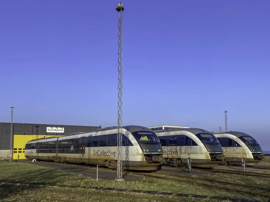 GoCollective Desiro-tog holder ved værkstedet i Struer © Lasse Toylsbjerg-Petersen
